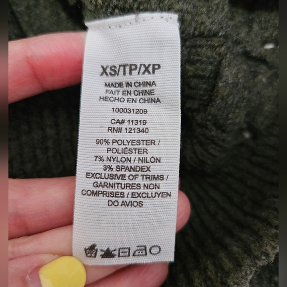 NWOT - Garage Forest Green Gray Sweater with Tie Up Sides - Picture 8 of 9